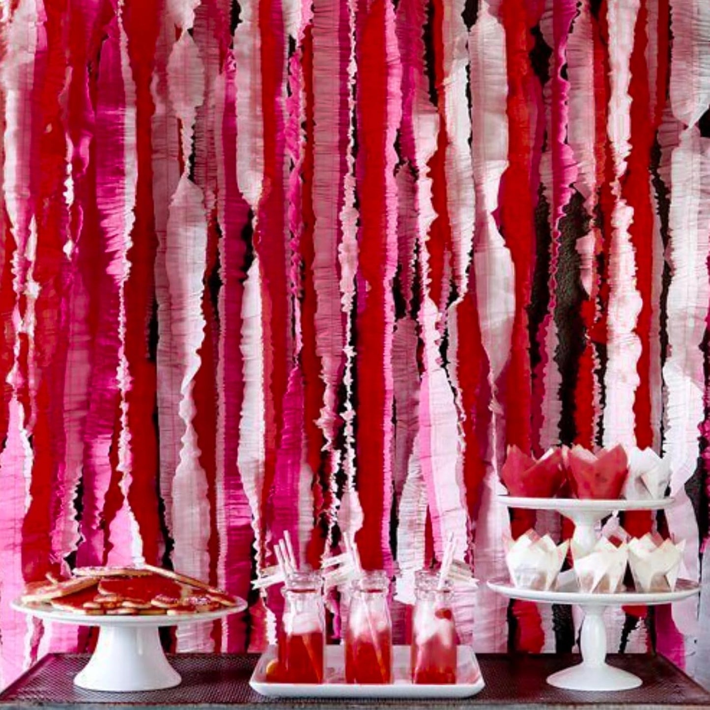 PartyWoo Crepe Paper Streamers 4 Rolls 328ft, Pack of Crepe Paper Pink and Burgundy Streamers Party Decorations, Crepe Paper for Birthday Party Decorations, Wedding Decorations (1.8 in x 82 Ft/Roll)