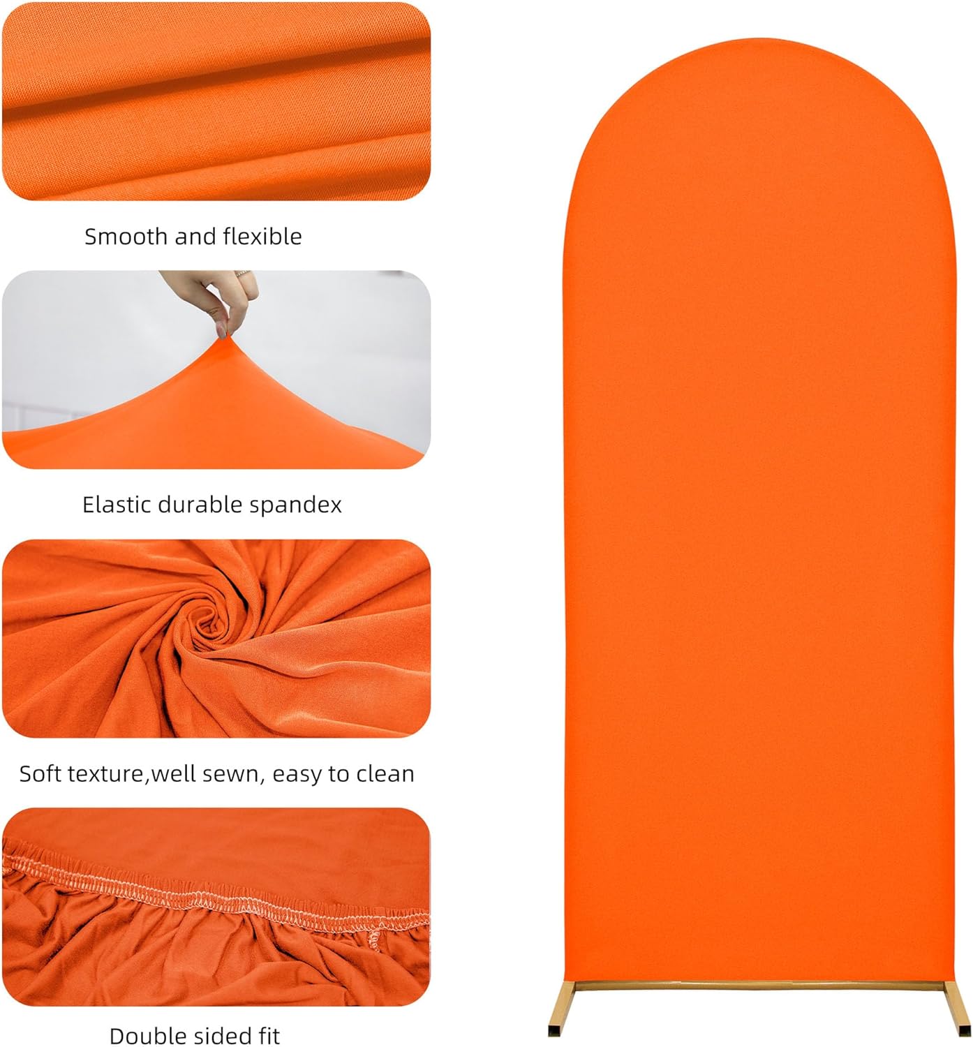 Wedding Arch Cover 7.2FT 6FT Arch Backdrop Cover Spandex Fitted Arch Cover for Round Top Chiara Backdrop Stand Covers for Wedding Birthday Party Baby Shower Banquet Ceremony Decoration