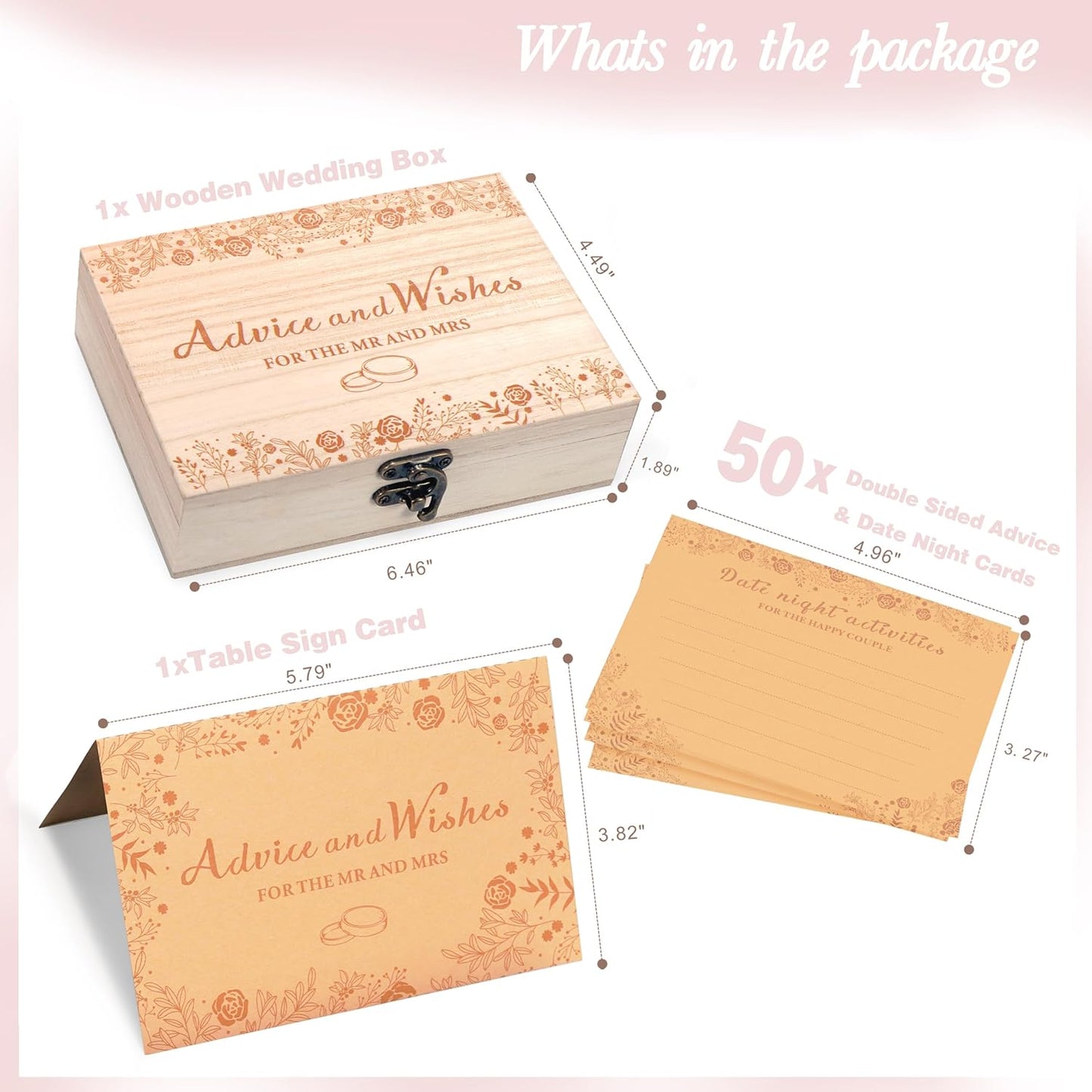 Advice And Wishes For The Mr And Mrs, Wedding Advice Cards For Bridal Shower Decorations, Bridal Shower Games, Advice & Wishes Box For The Groom And Bride, Wedding Games For Reception, Style-002