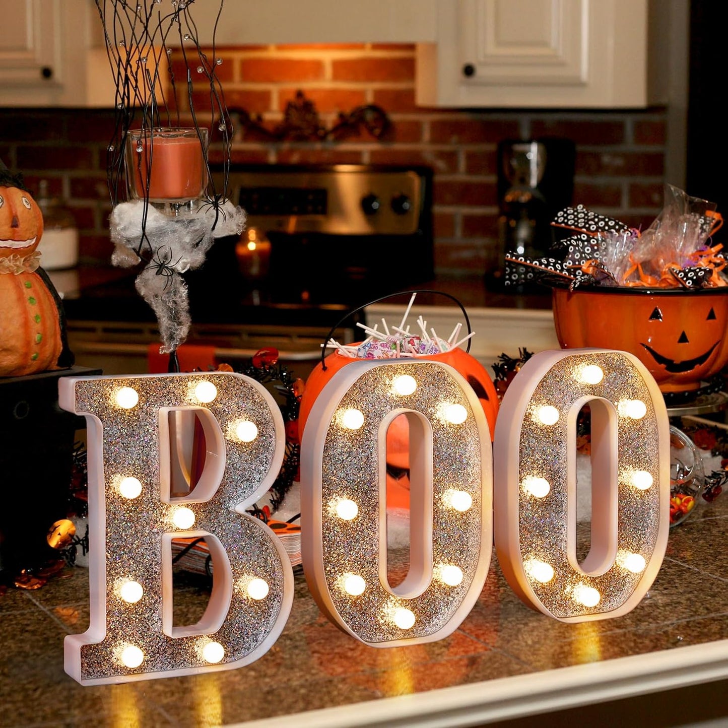 Marquee Light Up Letters, Glitter Silver LED Letter Lights Battery Powered Alphabet Letter Sign for Night Light Wedding Birthday Party Cafe Bar Decoration Girls Room Decor - Number 1