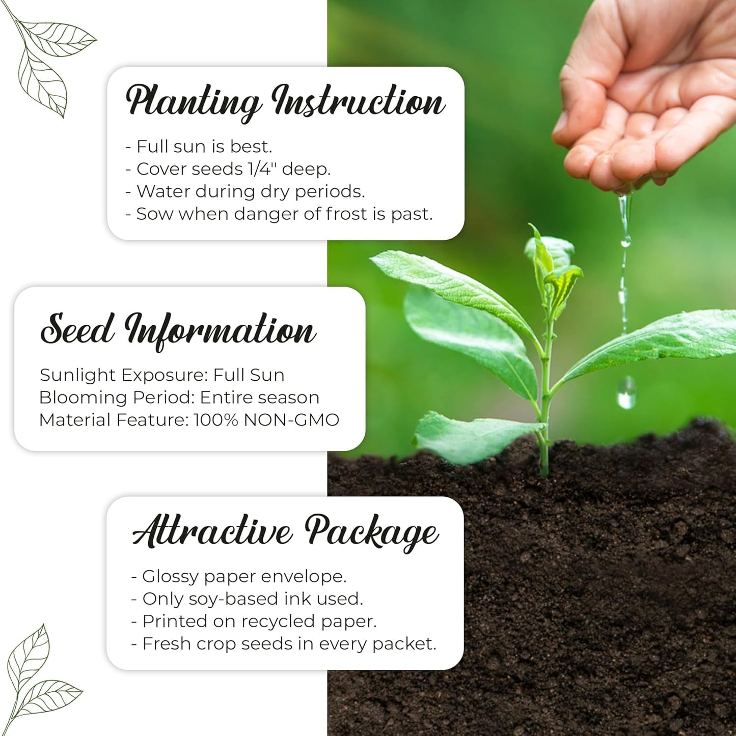 Pre-Filled Wildflower Seed Packet for Wedding Favor Baby Showers Bridal Shower - ''Love Laughter and Happily Ever After'' Party Favors for Guests - Plant Year-Round Seed Mix - Pack of 20