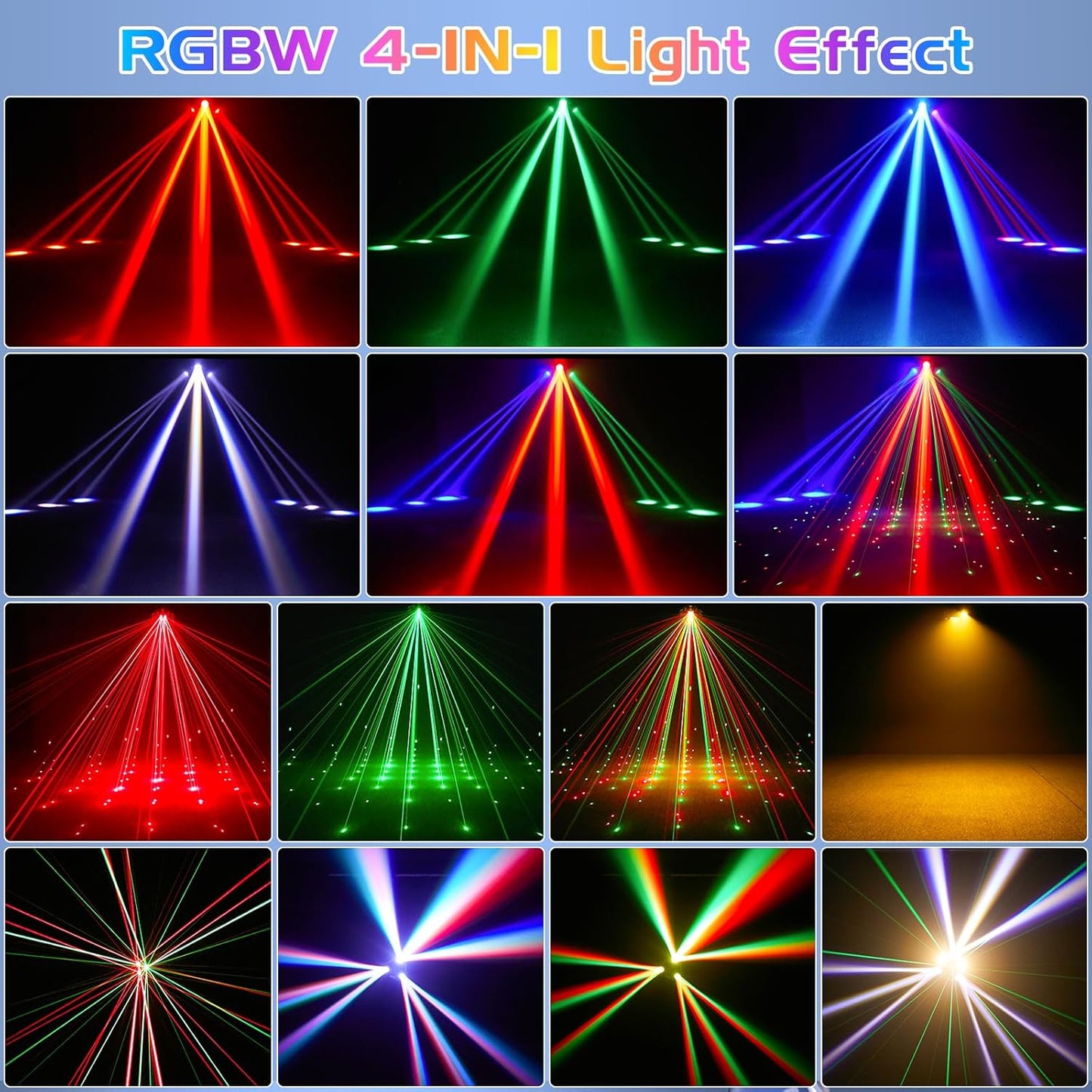 Three Head Rotation Moving Head Stage Lights 9 X 10W RGB LED DJ Lighting with DMX Mode Sound Stage Lighs and Parties Lights Activated for Party Wedding Concert Disco DJ Concert Show (2 Pack)