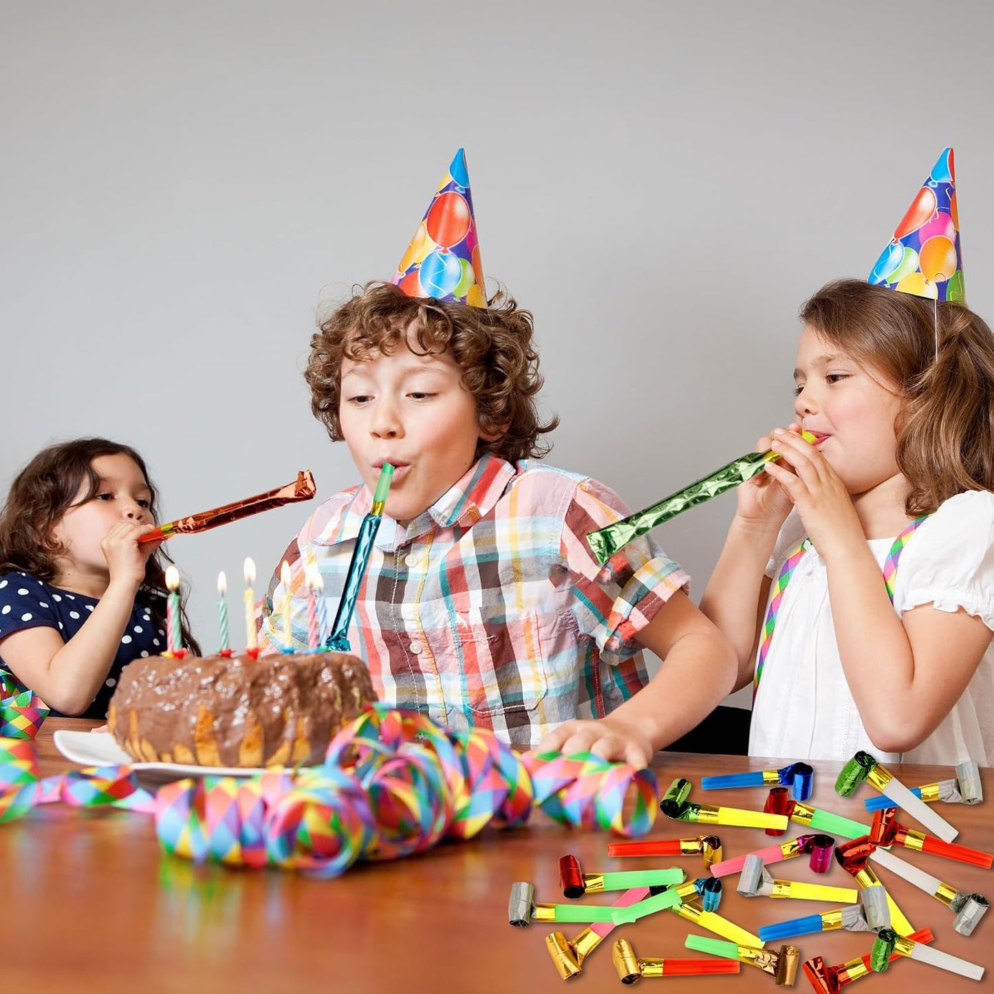 Party Blowers, 25 PCS Party Blowers for Kids, Party Blowouts, Party Noise Makers Horns, Birthday Blowers Noisemakers Blow Horns Party Whistles Favors for Birthday Christmas New Years Events