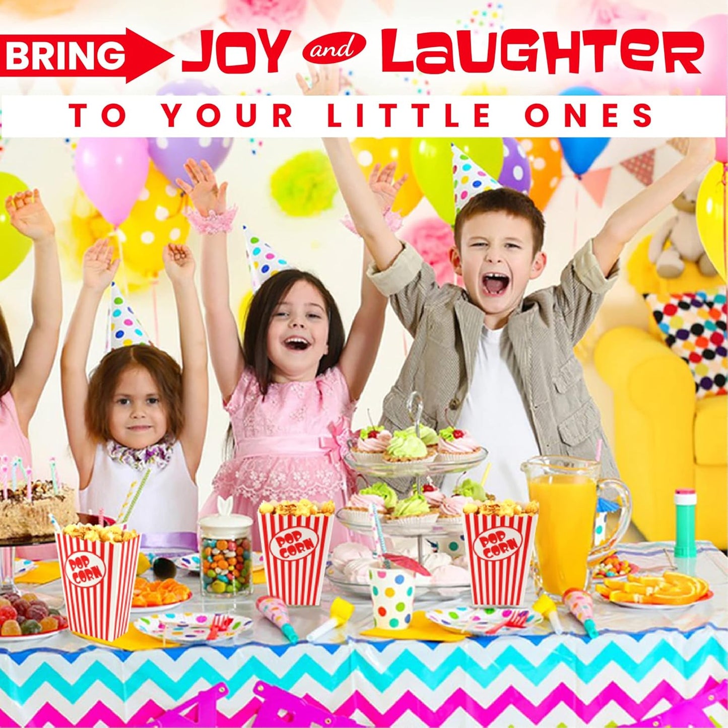 100 Pcs Small Popcorn Boxes for Party 5.5 Inches Tall Red & White Striped Popcorn Bags Mini Popcorn Buckets & Popcorn Bowl for Movie Theater, Home, Carnival Decorations (100)