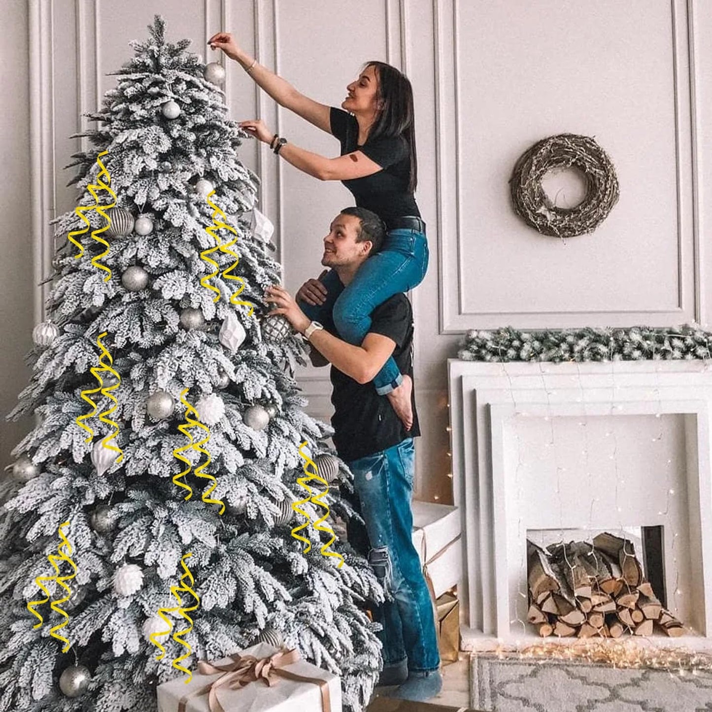 TONIFUL 500 Yards Curling Ribbon-Balloon Ribbon-Balloon String for Art&Craft Decor,Gift Wrapping,Ribbons and Bows for Christmas New Year Birthday Gifts Graduation Supplies (Yellow)