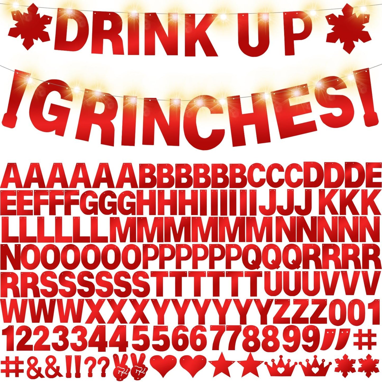 167Pcs DIY Glitter Customizable Banner Kit Custom Banner Happy Birthday DIY Letter Banners Happy New Year Personalized Banners Christmas Baby Shower Birthday Party Decorations Supplies(Shiny Red）