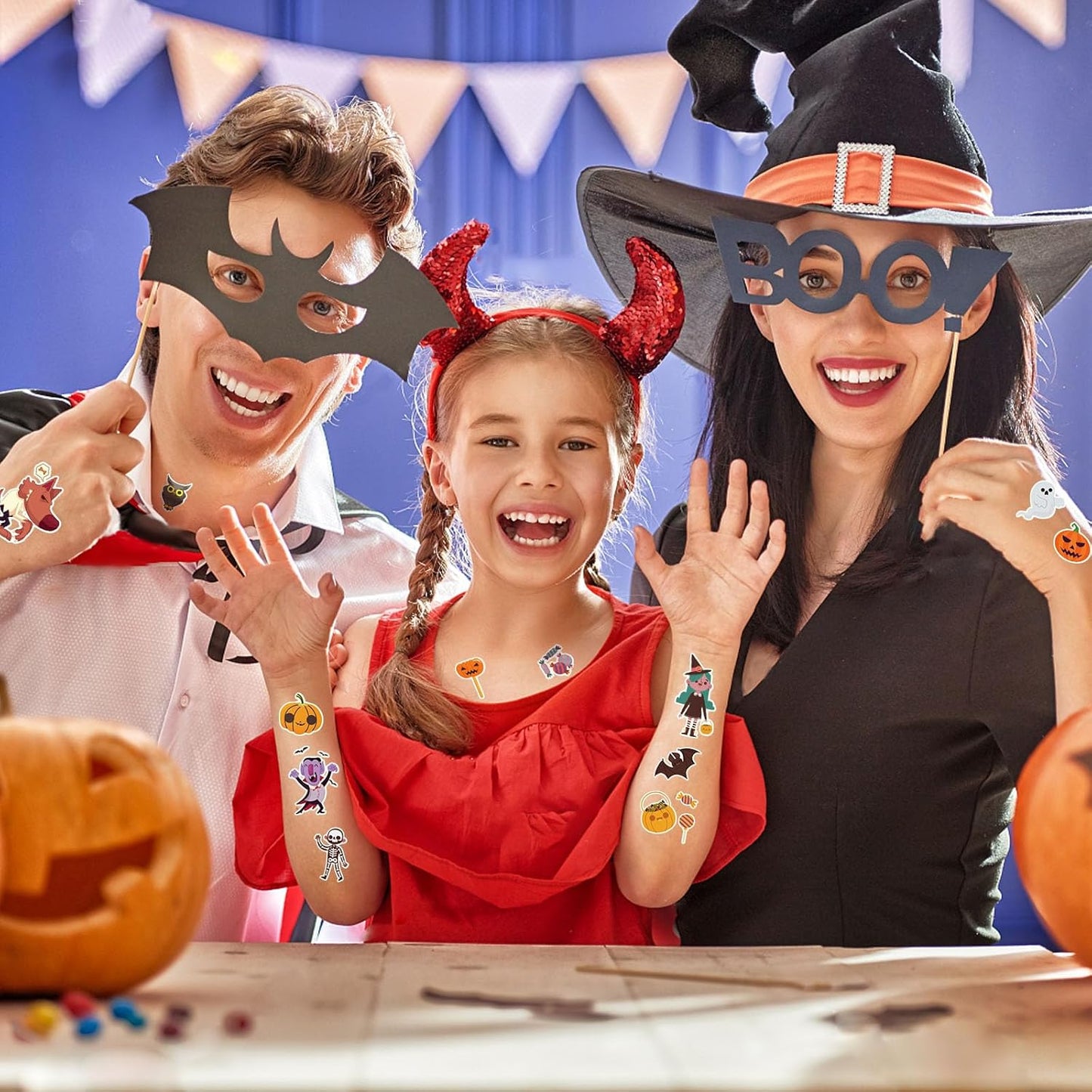 Temporary Tattoos for Kids - 11 Sheet Trick or Treat Tattoos for Boys & Girls - Halloween Goodie Bag Fillers & Party Favors