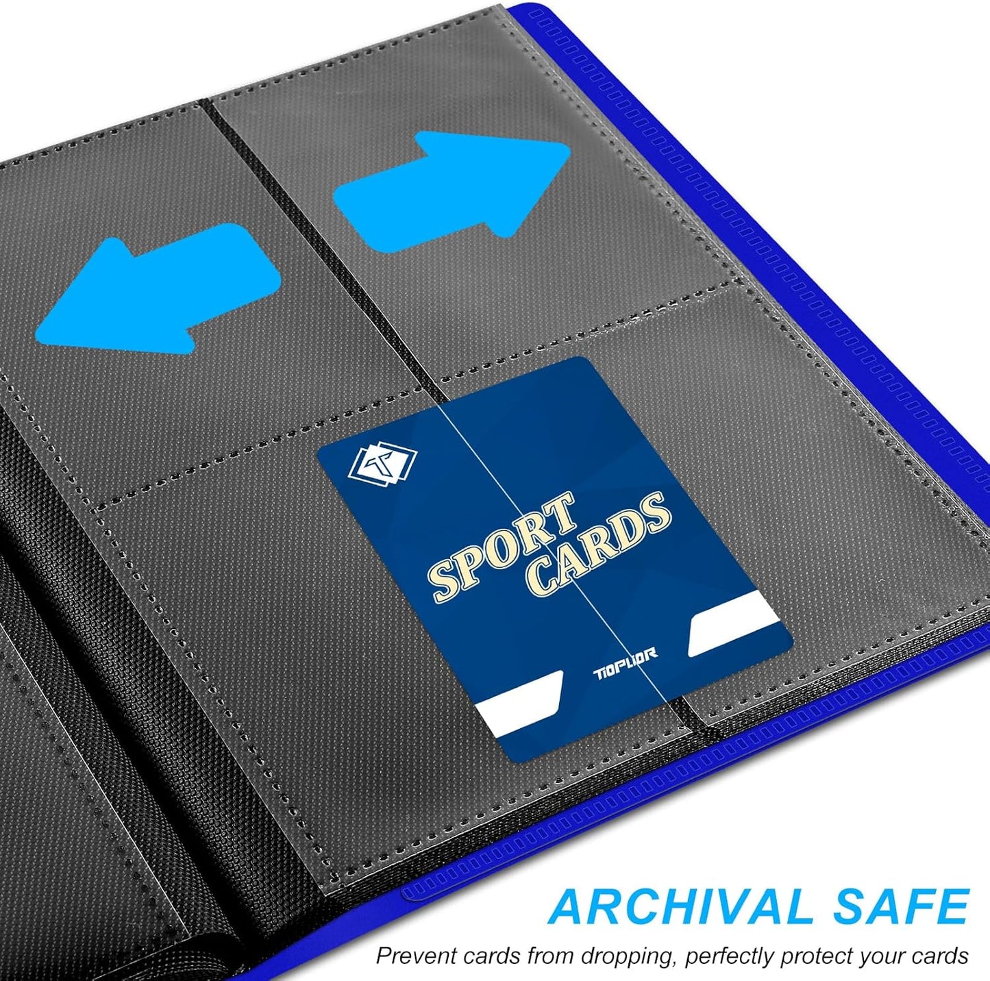 4 Pocket Card Binder for Trading Card, 160 PockeCard Folder Ablum for Cards Collection for Sports Cards, Baseball Cards, Game Cards, Mini TCG Binder Fit for MTG, Gift for Card Collector (Navy blue)