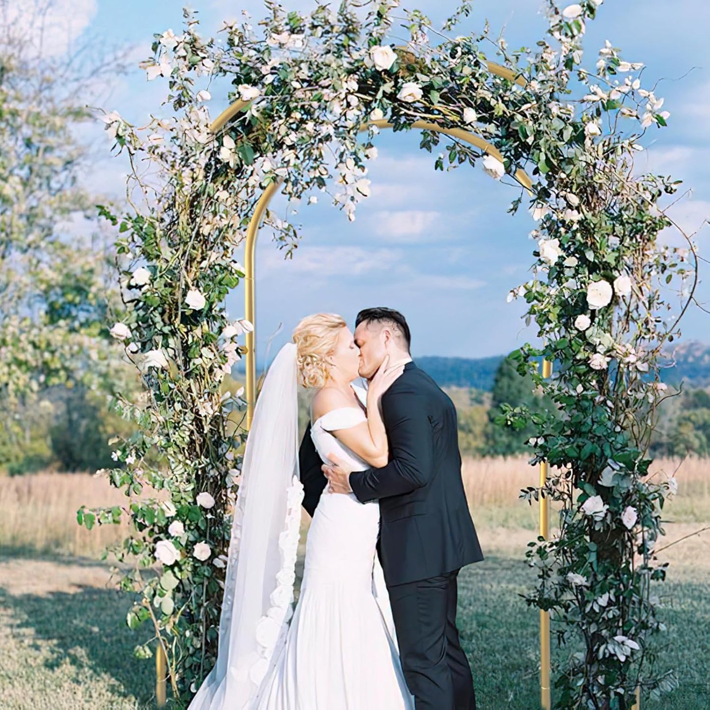 Open Arch Backdrop Stand,Double Arch Frame U Shaped Wedding Arches for Wedding Ceremony Birthday Party Bridal Baby Shower Photo Booth Garden Floral Balloon Arch Decoration