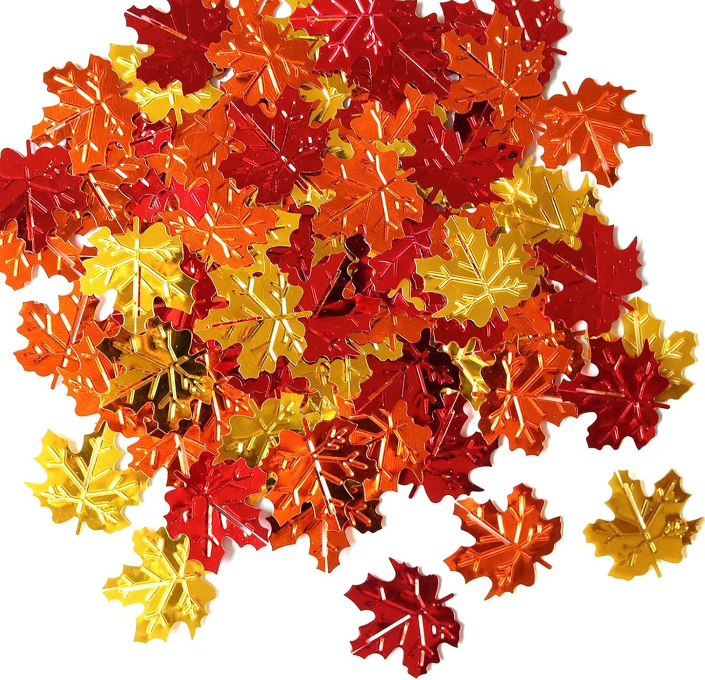 Maple Leaves Confetti,168pcs Fall Leaves Party Table Decorations Scatter Foil Confetti for Autumn Harvest Thanksgiving Wedding Throwing Table Decoration Glitter Party Supplies (orange 2)