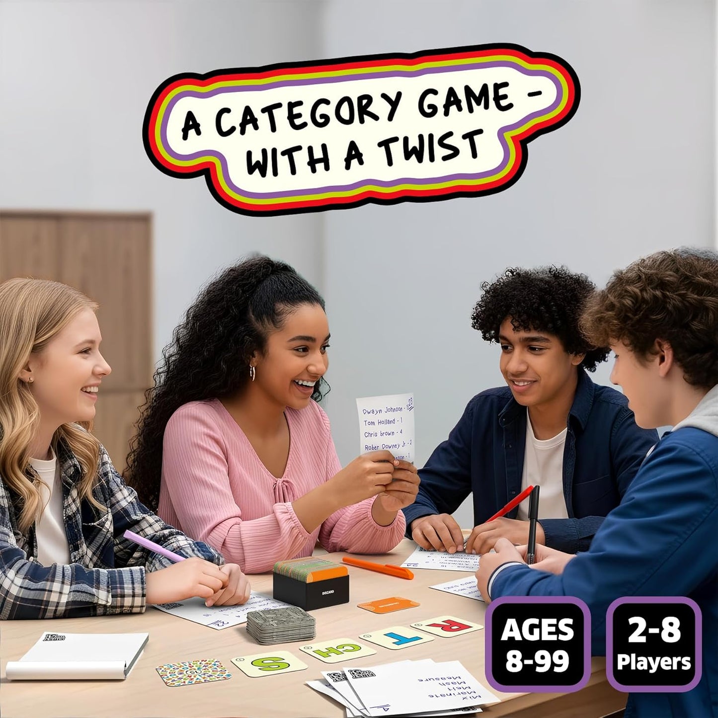 Skillmatics Board & Card Game - First to 5, Category Game with a Twist, Perfect for Parties, Family, Game Night, Quick Thinking, Gifts for Kids, Teens, Adults, Ages 8, 9, 10 & Up, 2-8 Players