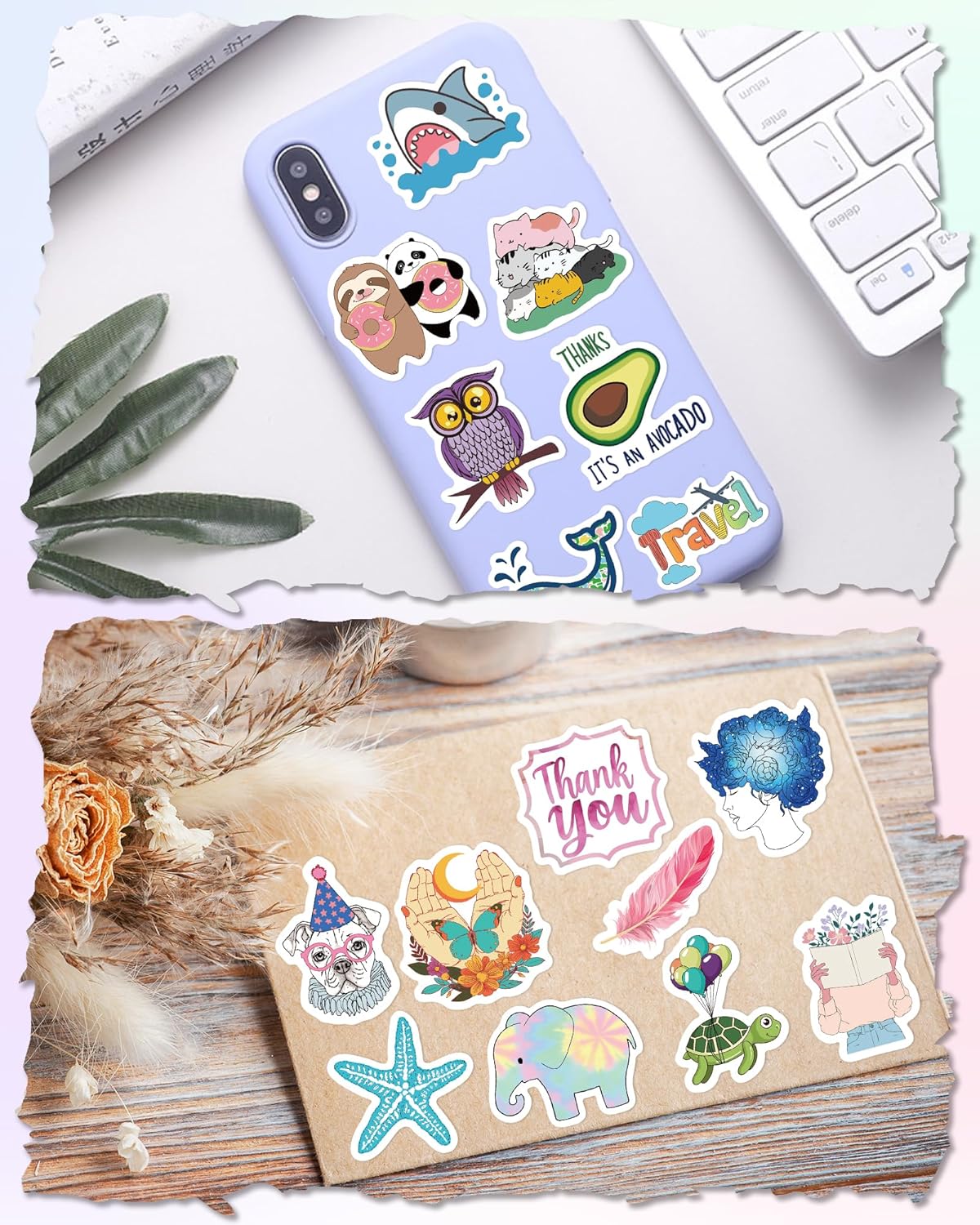 Sticker for Water Bottles, 400 Pcs/Pack Cute Vinyl Waterproof Vsco Laptop Stickers for School Students Gifts Classroom Teachers Prizes Stickers for Kids