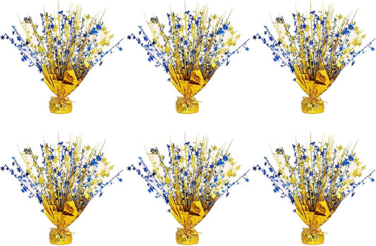 6 Pack Star Table Centerpieces for Party, Birthday Table Decorations for Kids Adults, Party Centerpieces for Tables for Wedding Baby Shower Graduation Holiday Event (Gold NavyBlue)