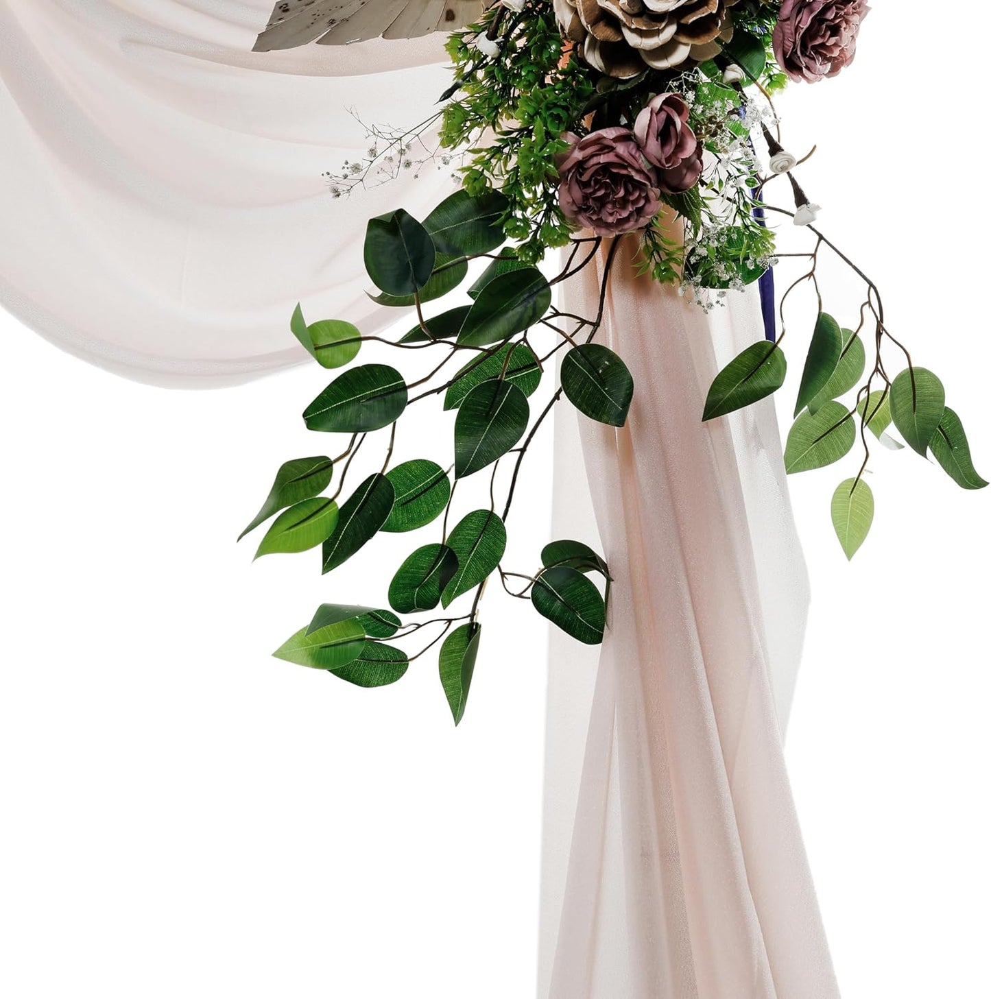 VDS Pack of 1 Panel (30 Inch X 30 Feet) Wedding Arch Draping Fabric Sheer Chiffon Fabric Drapery for Wedding Ceremony Reception Swag Backdrop Canopy Chuppah ARBO Altars Decoration (Nude)