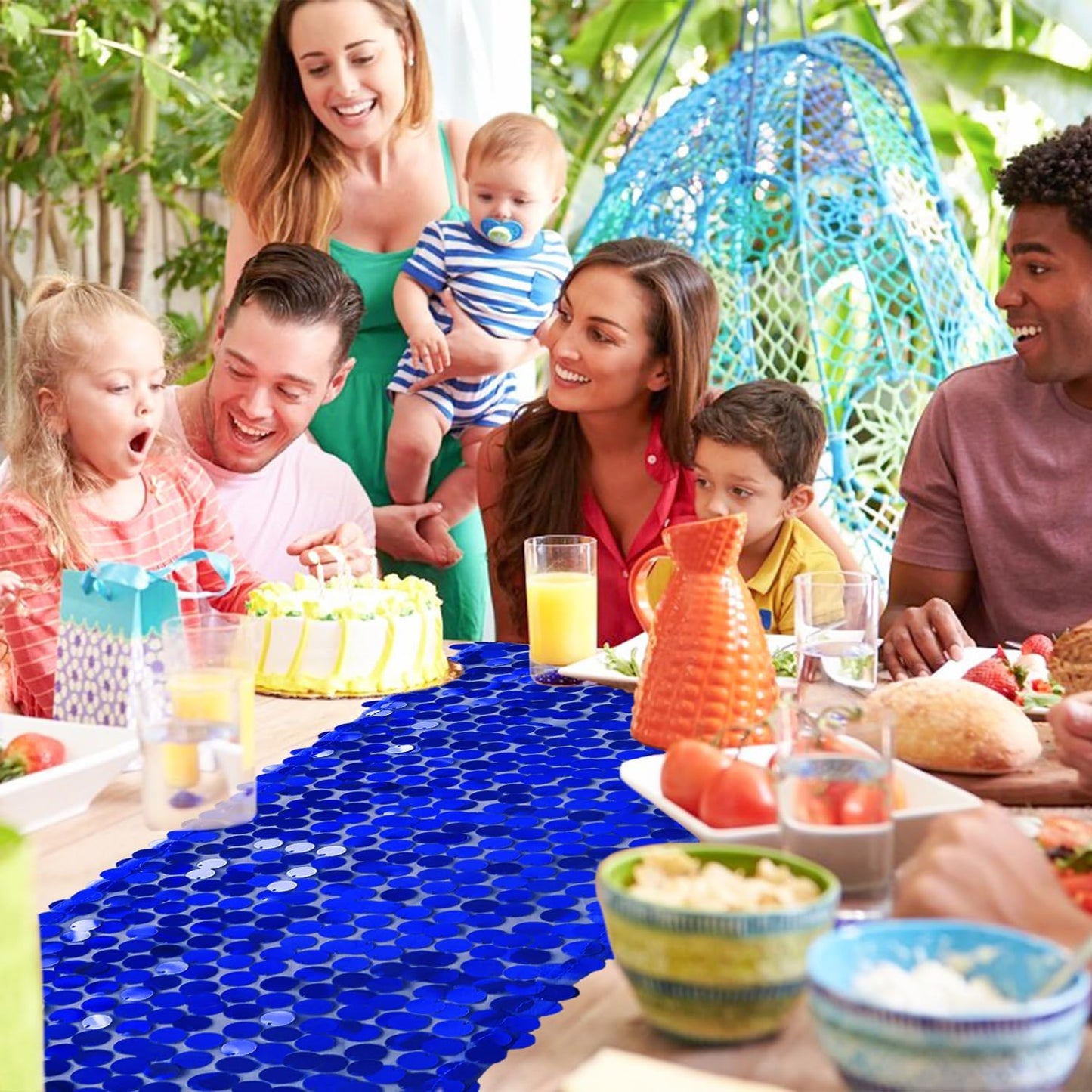 VHH Sequin Table Runner 12 x 108 inches Royal Blue Table Runner, Glitter Runner for Party Wedding Birthday, Party Spring Easter Rustic, Birthday Supplies Decorations (1 Pack).