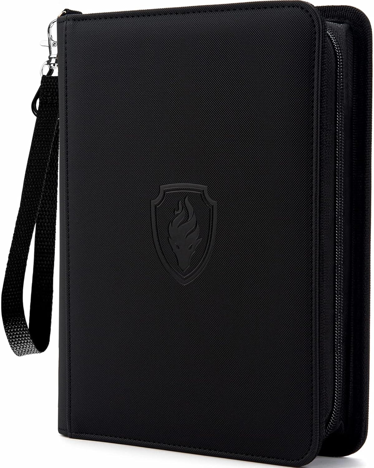 Premium 4 Pocket Zip Card Binder, Trading Card Binder for 320 Cards, Portable PU Card Collection Binder, Collector Card Album Folder for MTG, TCG, Sports Cards, Game Cards (Black)