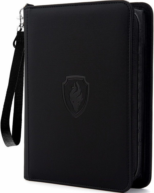 Premium 4 Pocket Zip Card Binder, Trading Card Binder for 320 Cards, Portable PU Card Collection Binder, Collector Card Album Folder for MTG, TCG, Sports Cards, Game Cards (Black)