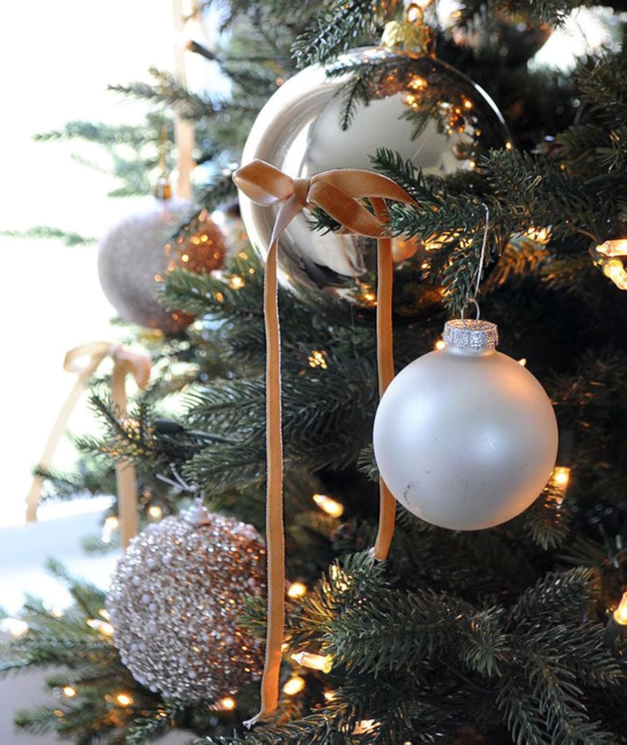 Camel Christmas Velvet Ribbon for Tree, Gift Wrapping, Flower Bouquet, Wreath Decorations, Bow Making 3/8'', 25 Yards