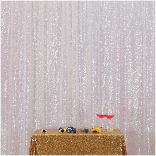 Poise3EHome Iridescent Sequin Backdrop,6FT x 8FT Sequin Photography Backdrop Curtain for Party Decoration, Iridescent