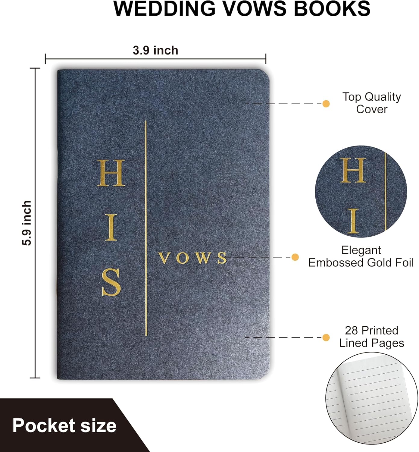 Wedding Vow Books His and Hers, Wedding Registry Gifts Ideas for Bride & Groom,Wedding Essentials