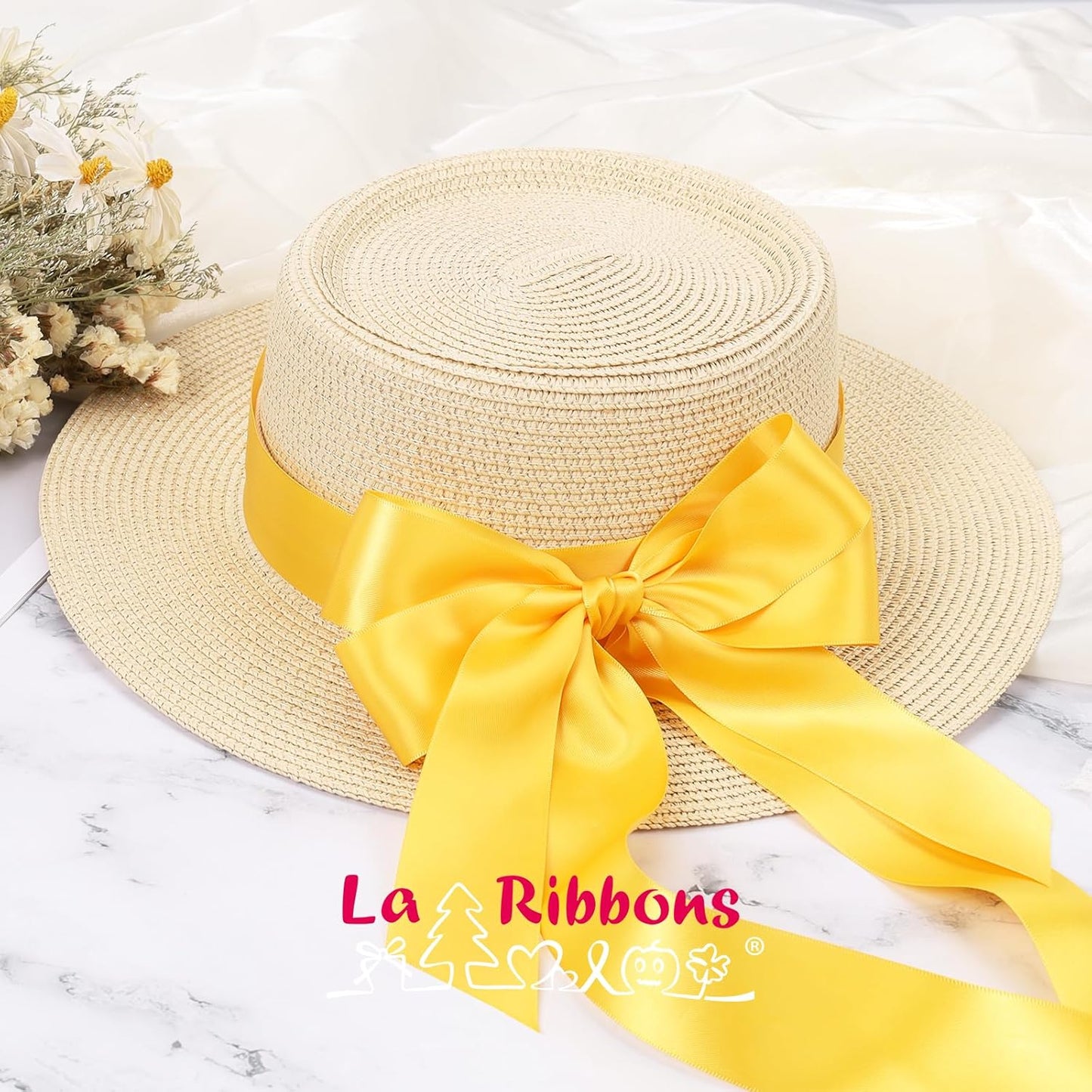 LaRibbons 1 1/2 Inch 25 Yard Double Faced Satin Ribbon,Yellow Gold Satin Craft Fabric Ribbon for Gift Wrapping Floral Bouquets Wedding Party Decoration