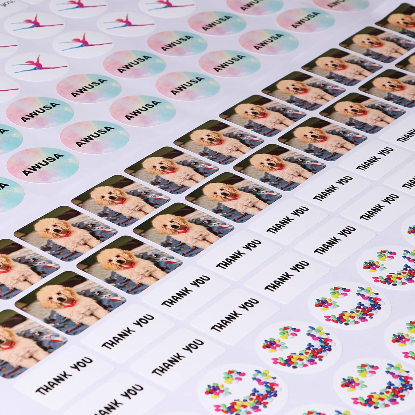 Custom Stickers Personalized Labels - Customized Stickers with Any Design Image Logo Text,Custom Thank You Label Stickers,Custom Stickers for Business Logo,100 Labels (Square,1.5"x1.5")