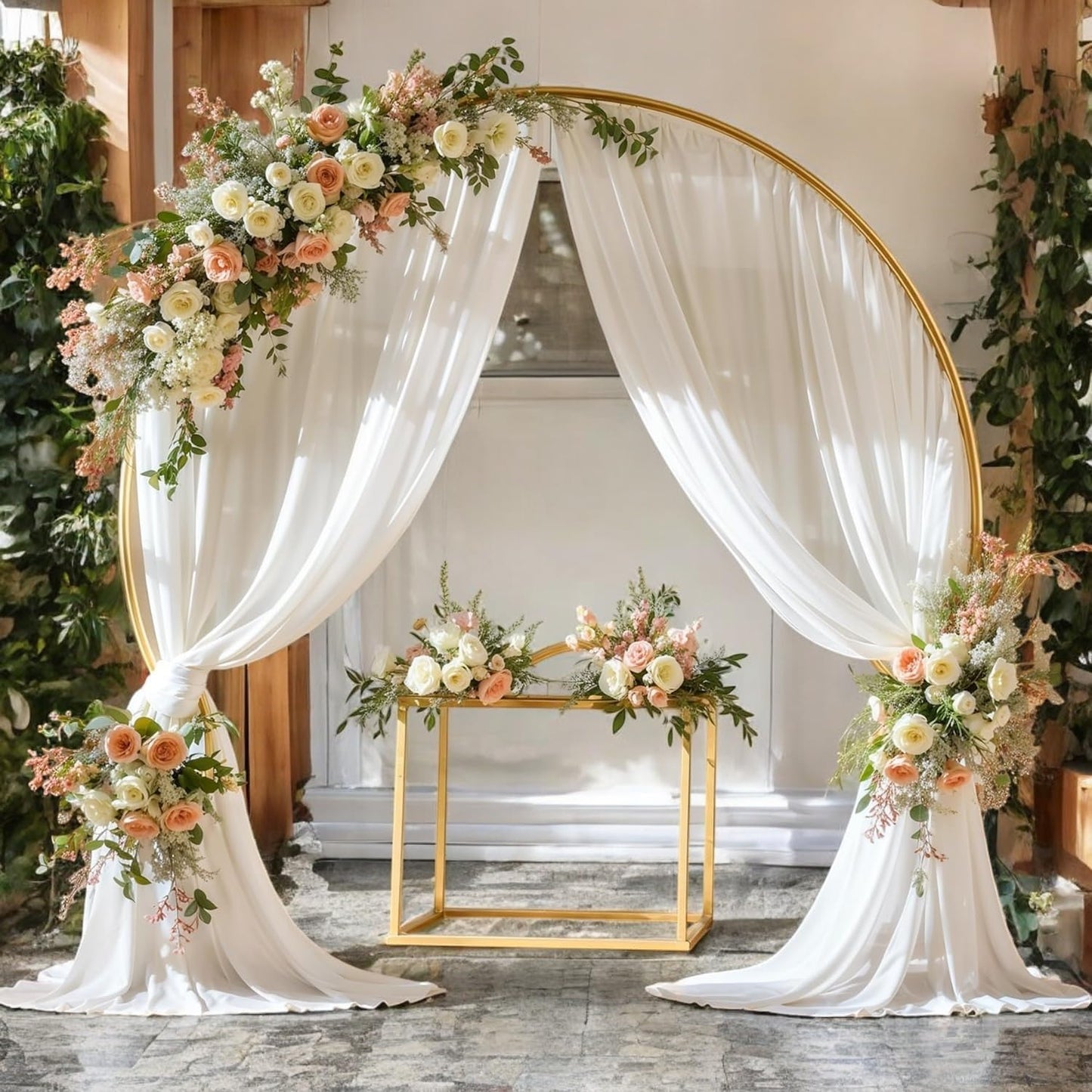 MDS Halloween Chiffon Draping Fabric - 1 Panel, 30" Wide x 40ft Long - Sheer Spooky Arbor & Canopy Drapery for Haunted House Backdrops, Party Ceilings, DIY Costumes & Themed Events - White