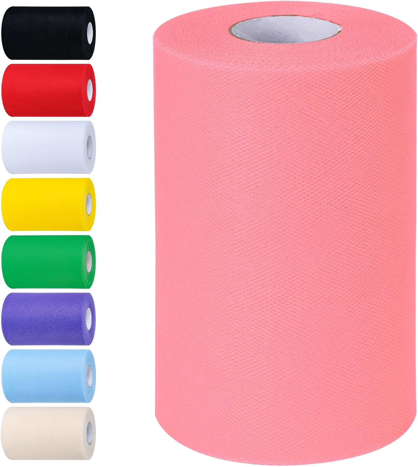 Peachy Tulle Fabric Rolls 6 Inch by 100 Yards (300 feet) Tulle Roll Spool Fabric for DIY Tutu Skirt Baby Shower Birthday Party Wedding Decorations Christmas Craft Supplies (Peachy)