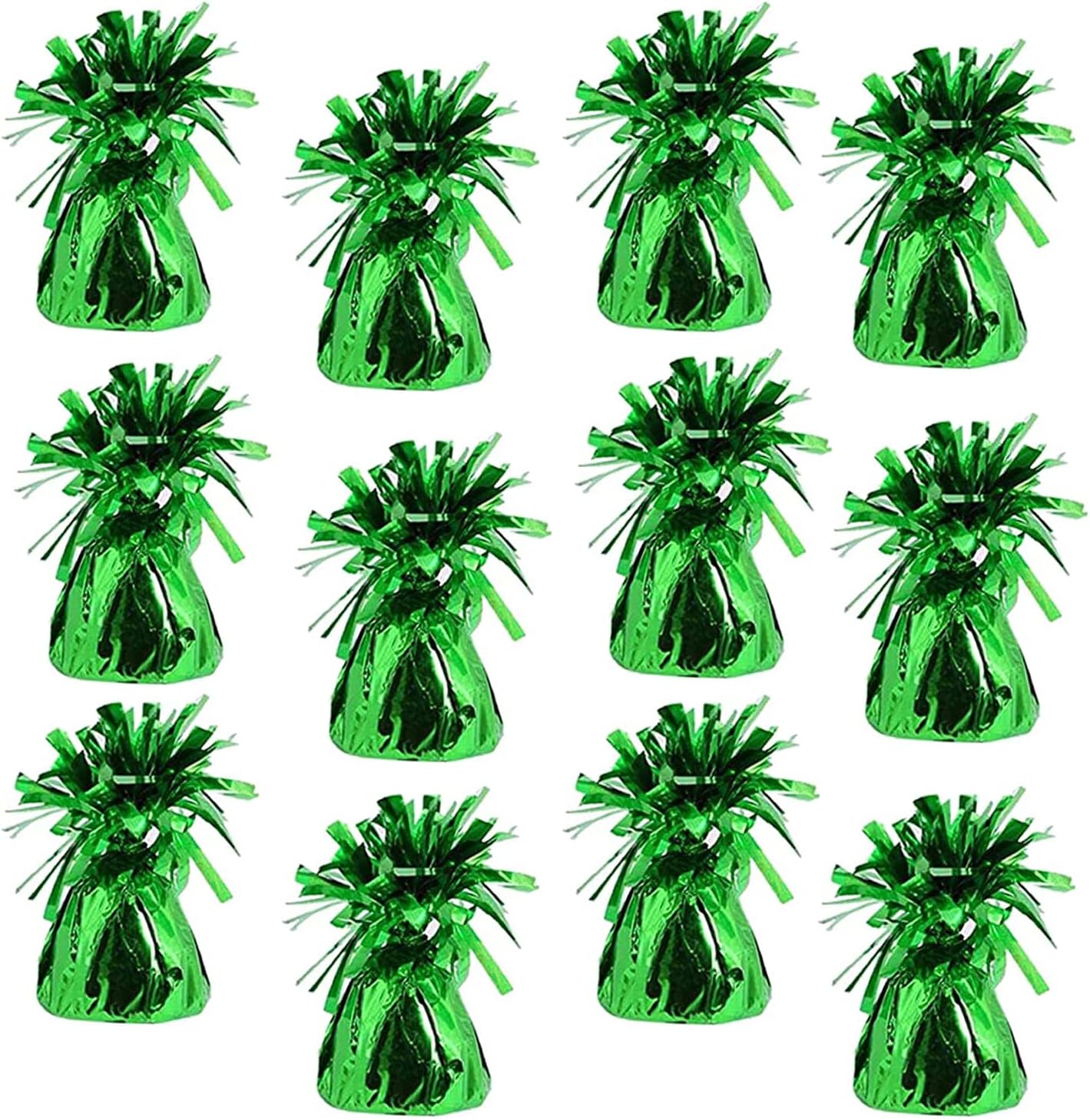 Metallic Balloon Weights, Birthday Party Favors, Novelty and Gag Gifts, 5.5" Inches, 12-Pack (Green)