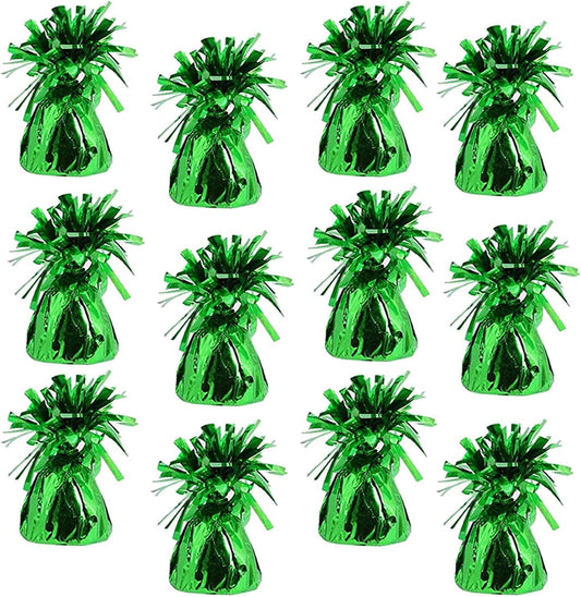 Metallic Balloon Weights, Birthday Party Favors, Novelty and Gag Gifts, 5.5" Inches, 12-Pack (Green)