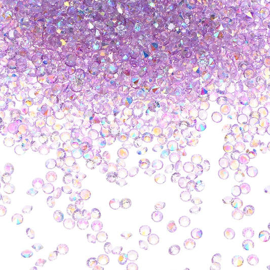 14400-Pack Acrylic Diamonds, 0.12 Inch/3mm Wedding Table Scatter Confetti Crystals for Vase Fillers/Art Craft, Acrylic Diamonds Gems [Purple AB]
