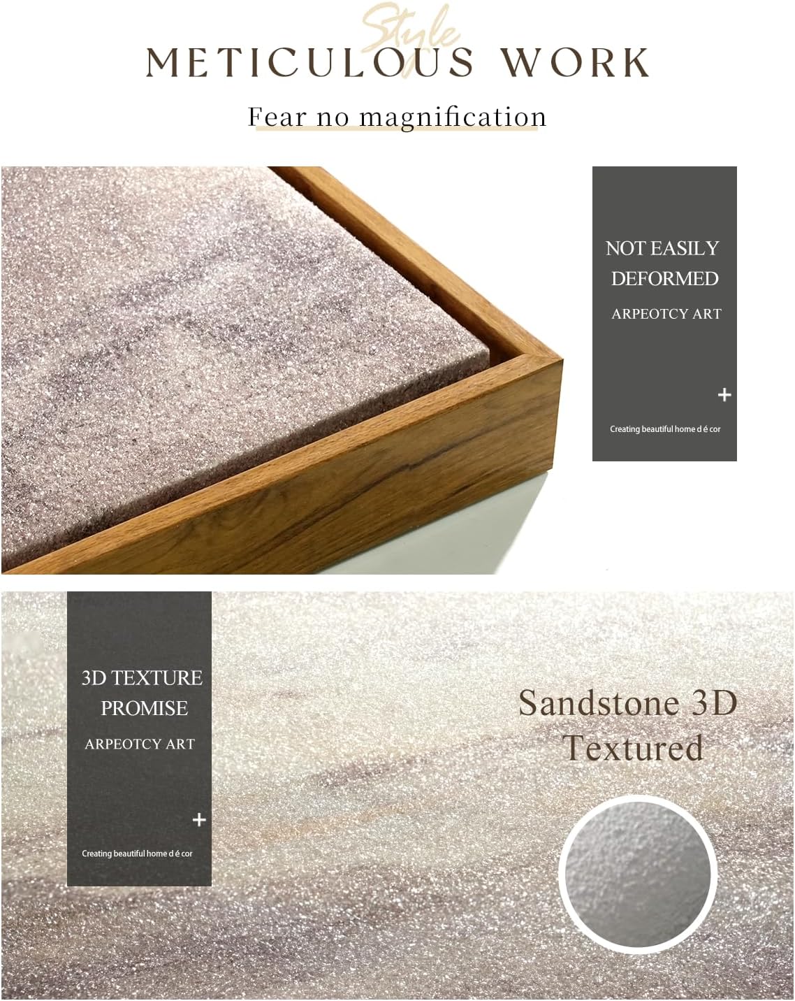 ARPEOTCY Large Framed Canvas Wall Art, 24x36 Inch, Modern Minimalist Abstract Art Prints, Contemporary Neutral Decor for Living Dining Room Hallway Bedroom Fireplace, Sandstone Textured Decor