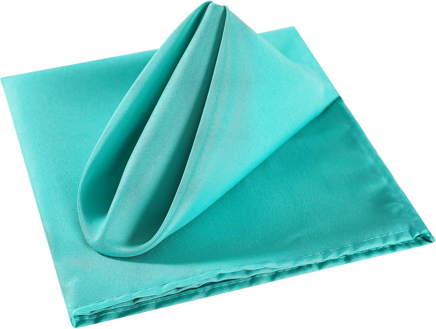 Cloth Napkins 17x17 inch Washable Polyester Dinner Napkins Soft Table Napkins for Wedding Party Dining Banquet(Turquoise,50PCS)
