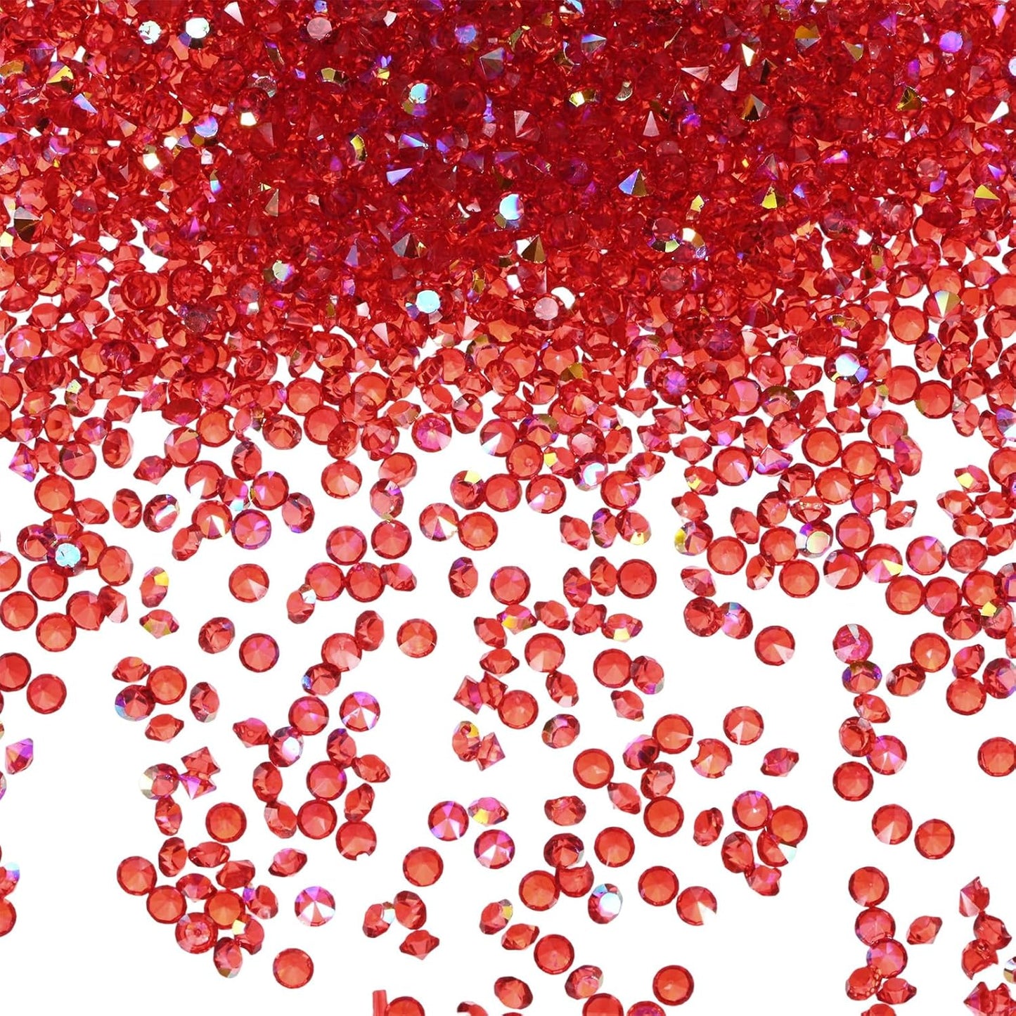 14400-Pack Acrylic Diamonds, 0.12 Inch/3mm Wedding Table Scatter Confetti Crystals for Vase Fillers/Art Craft, Acrylic Diamonds Gems [Red AB]
