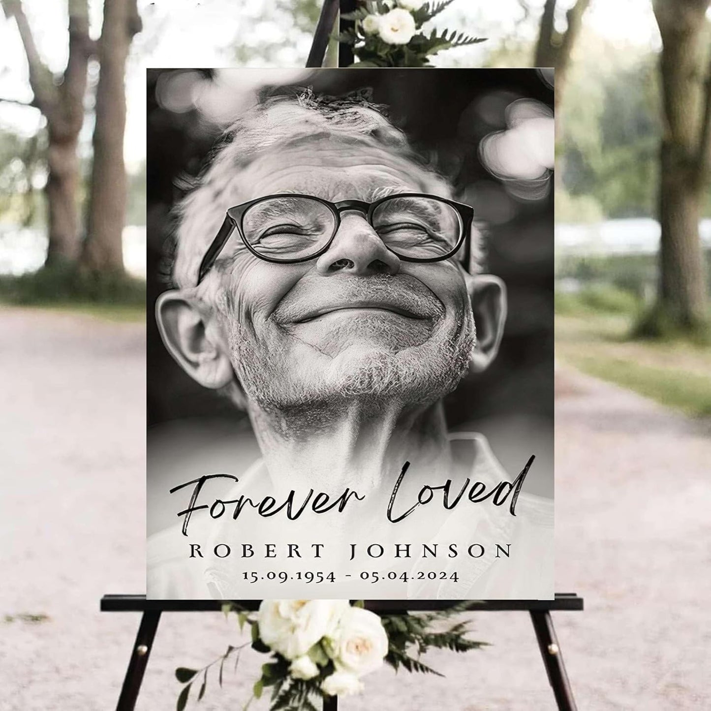 Personalized Funeral Welcome Signs, Celebration Of Life Yard Sign, Celebration Of Life Decoration, Custom Memorial Signs, Minimalist Celebrate of Lifes Sign With Photo, Memory Signage For Funerals #12