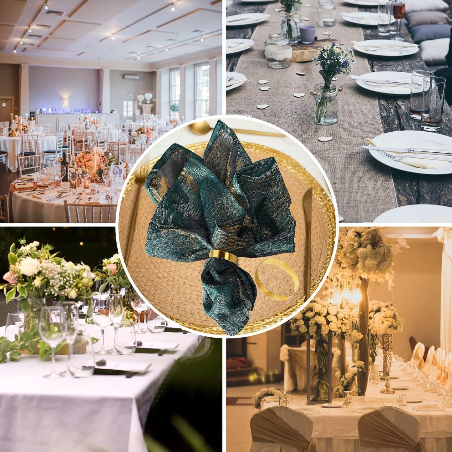 Gold Napkin Rings-10 Pcs Stainless Steel Napkin Rings,Metal Napkin Ring for Table Settings Wedding Christmas Party Dinner Table