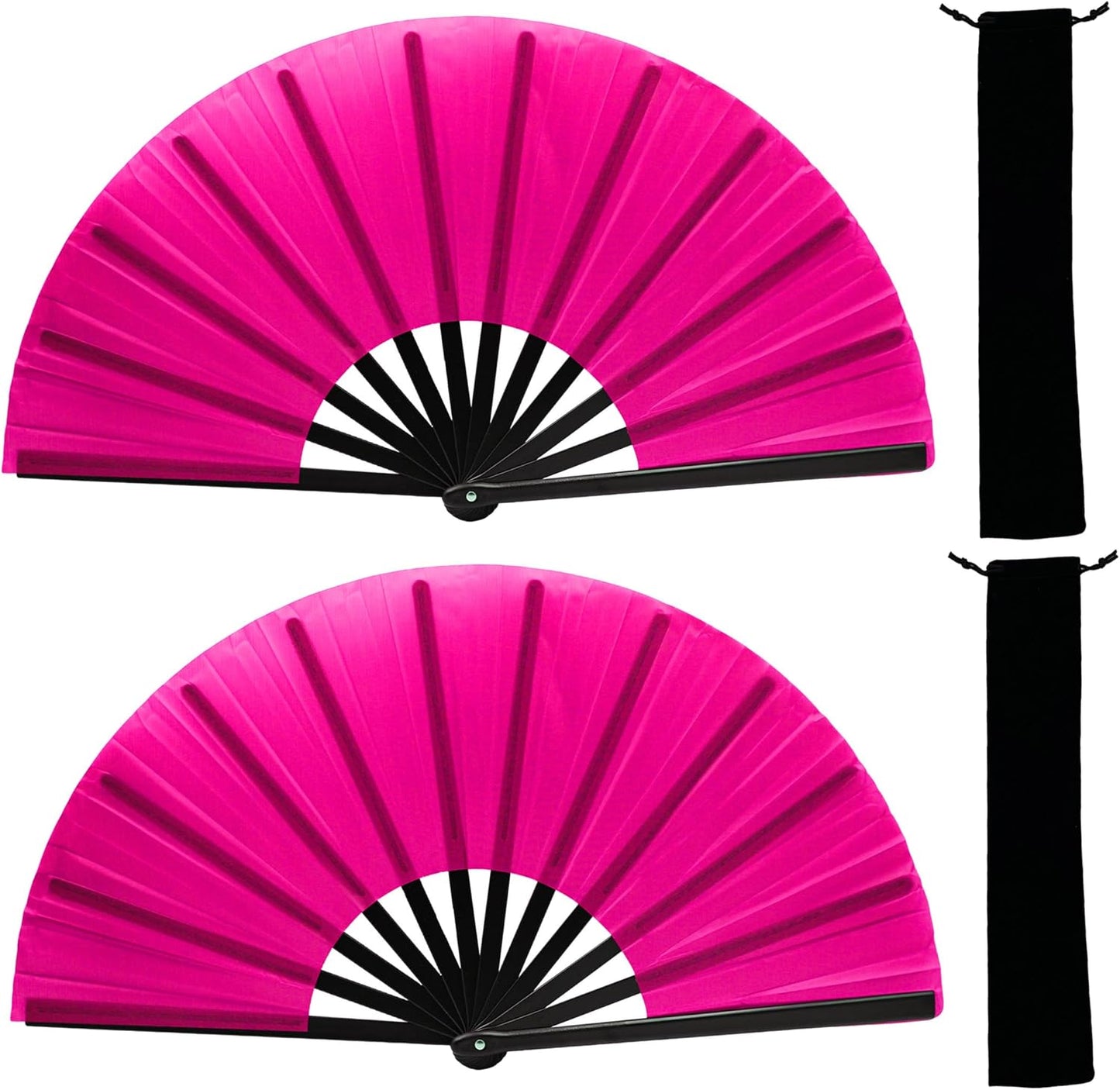 13inch Large Rave Fan Popping Clacking Fans for Line Dancing,Hand Fans for Women Foldable,Boots on The Ground Fan,Portable for Outdoor,Wedding,Party,Decoration (2pcs Pink)