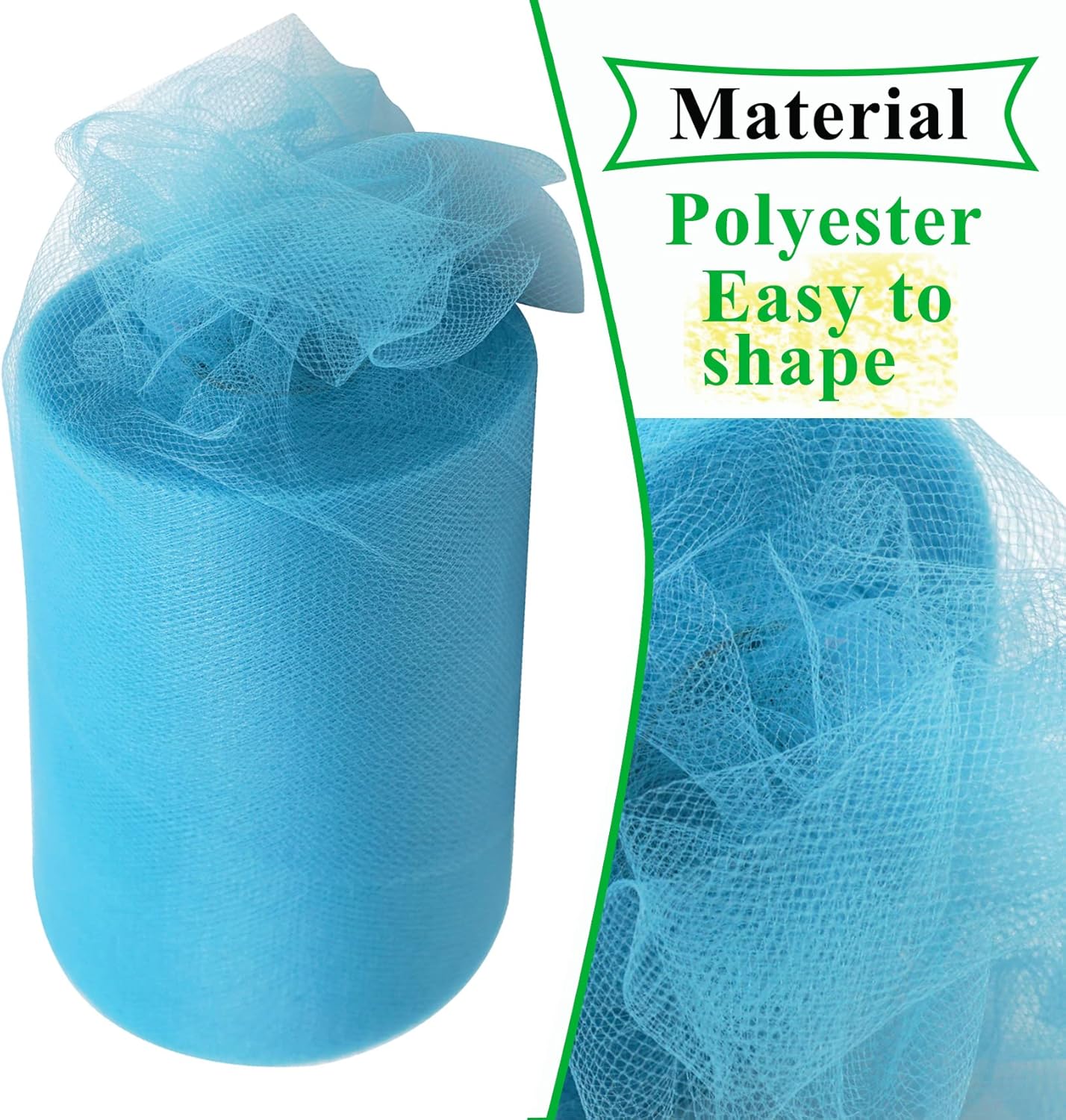 Turquoise Tulle Fabric Rolls 6 Inch by 100 Yards (300 feet) Fabric Spool Tulle Ribbon for DIY Tutu Bow Baby Shower Birthday Easter Party Wedding Decorations Christmas Craft Supplies