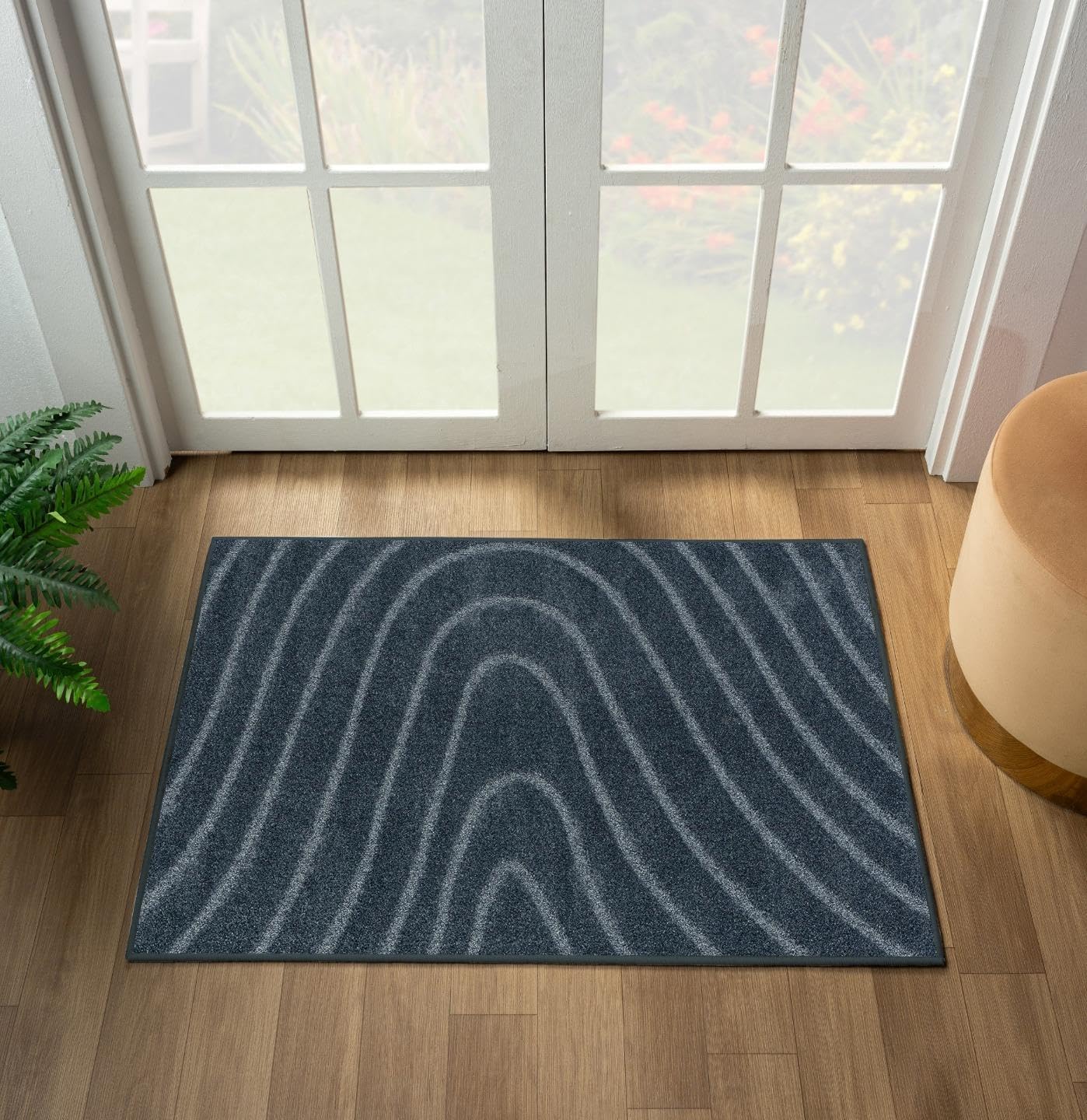 LUXE WEAVERS Modern Geometric Wave Blue 2x3 Area Rug