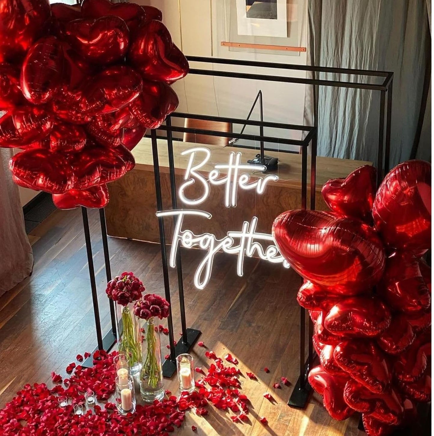 12 Pcs Heart Balloons, 18 inch Red Heart Shaped Balloons, Big Foil Helium Balloon, Love Foil Balloon for Wedding Baby Shower Anniversary Backdrop Valentine Party Decorations