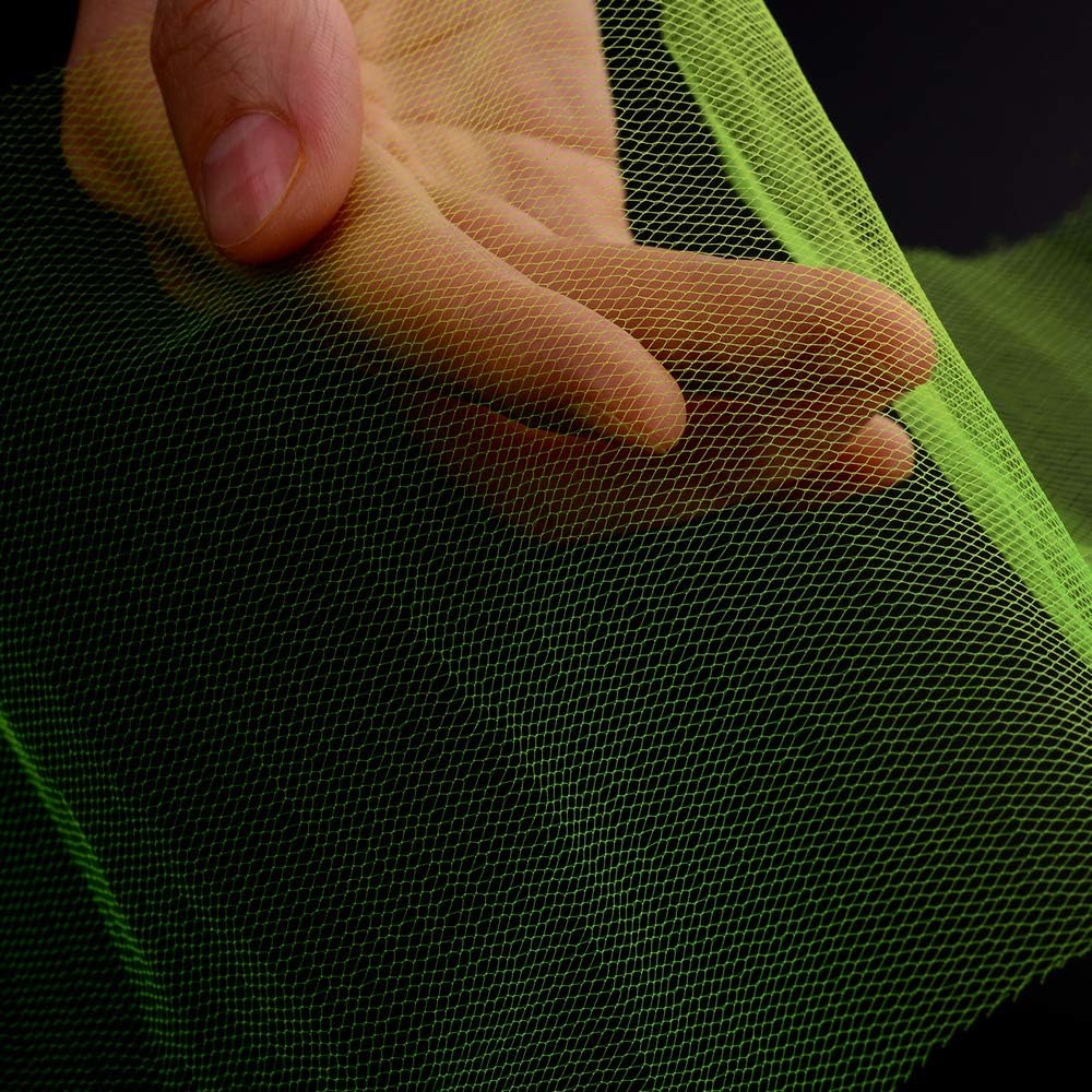 Tulle Fabric Roll, 6” by 200 Yards (600FT) Tulle Organza Fabric Spool for DIY Tutu Skirt Baby Shower Decor Wedding Backdrop Crafts Birthday Party Supplies (Fluorescent Green)