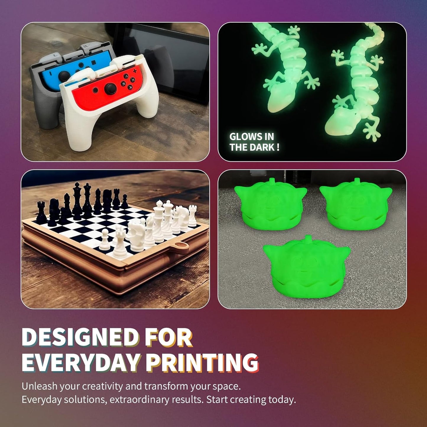 OVERTURE Glow PLA Filament 1.75mm 3D Printer Filament, 1kg Spool (2.2lbs), Dimensional Accuracy +/- 0.02 mm, Fit Most FDM Printer (Green (Glow in Dark))