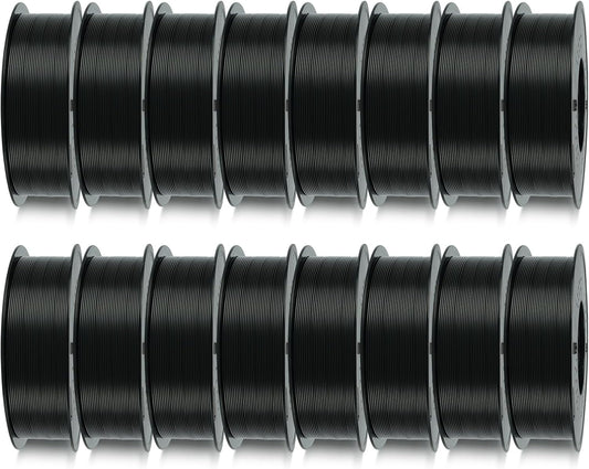 Kingroon 16KG Black PLA Filament 1.75mm 3D Printer Filament Pla Filament Dimensional Accuracy +/- 0.02mm, Fit Most FDM Printer, 1KG X 16 Spools
