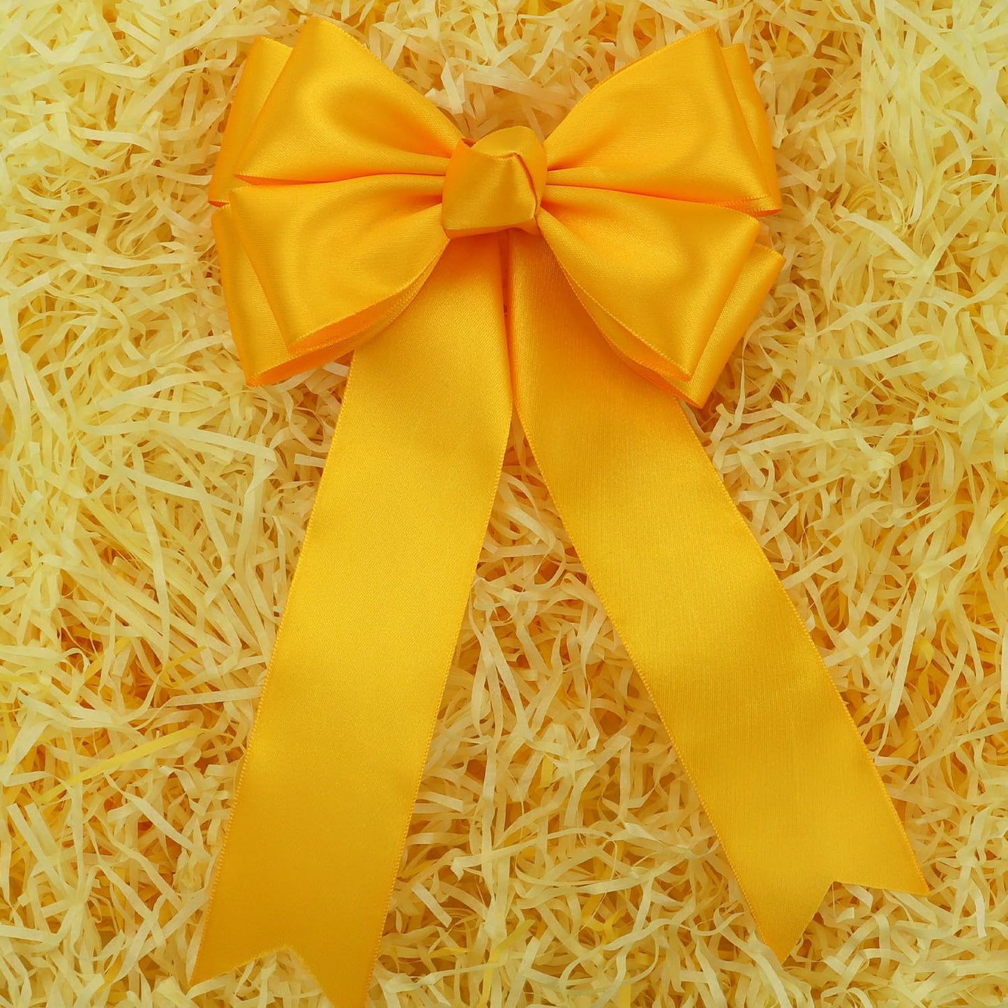 Yellow Solid Satin Ribbon 2 Inch 25 Yards Solid Polyester Fabric Ribbon for Gift Wrapping Wedding Christmas Baby Shower Birthday Party Decoration Handmade Immortal Flower Craft