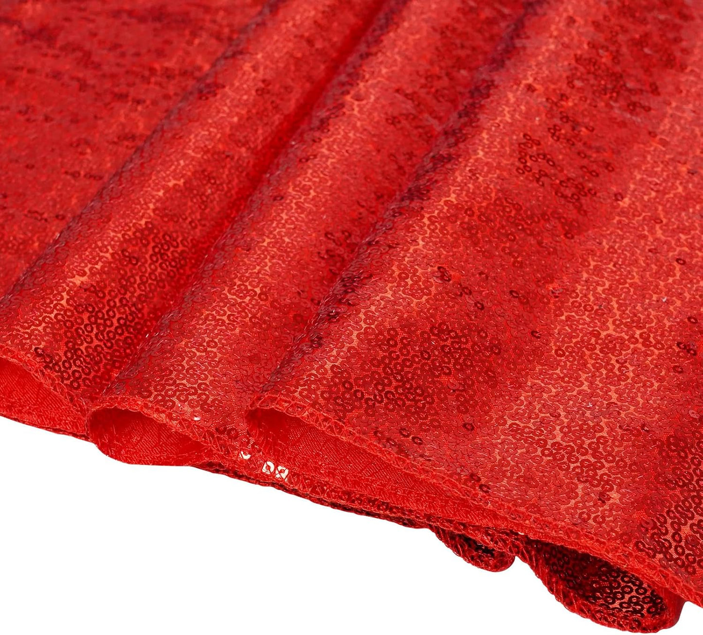 Poise3EHome 6Ft x 8Ft Red Sequin Backdrop, Glitter Thick Satin Sequin Background Drapes, Sequence Xmas Thanksgiving Backdrop for Wedding Party Holiday Festival Decor