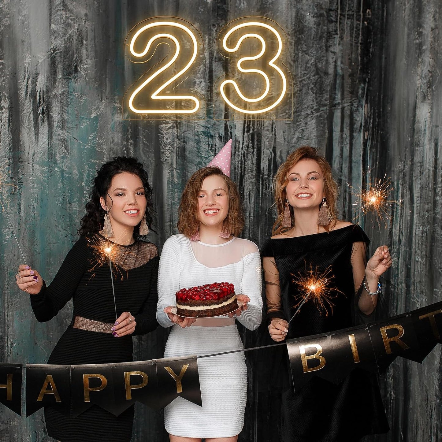 Number 2 LED Neon Sign Backdrop Birthday Party Decoration, 11.3" Height Warm White Marquee Number Two Light Up Sign for Wedding Anniversary Window Wall Table, Indoor Battery Operated or USB