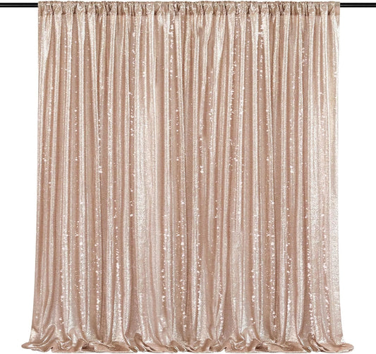 7ft x 7ft Champagne Sequin Backdrop Curtain Glitter Photo Booth Backdrop for Wedding Birthday Baby Shower Event Decorations