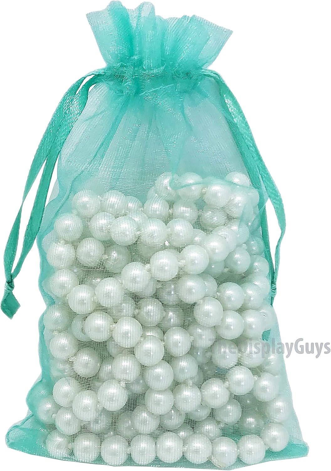 TheDisplayGuys 100-Pack 4x6 Teal Sheer Organza Gift Bags with Drawstring, Jewelry Candy Treat Wedding Party Favors Mesh Pouch