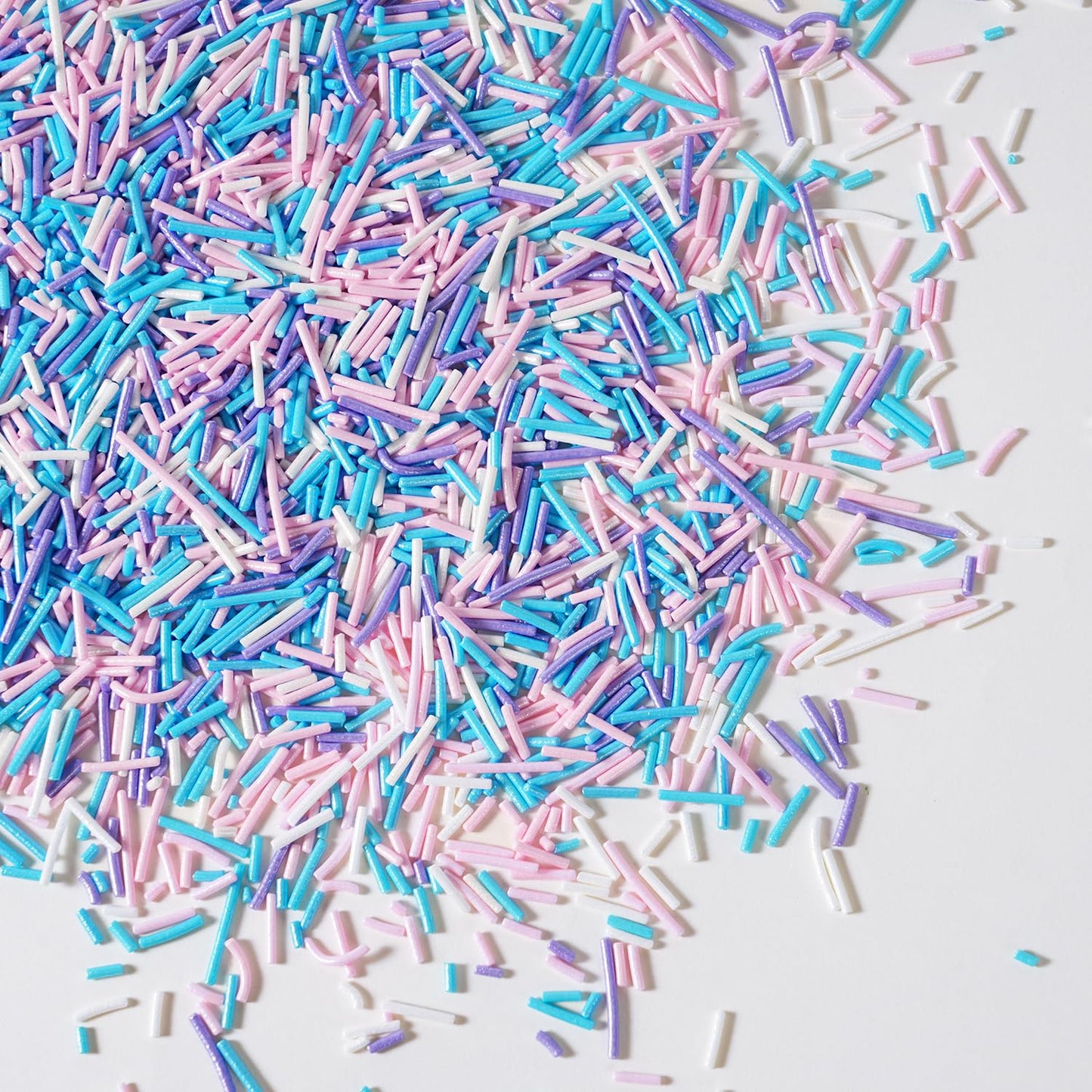 Edible Pastel Sprinkles for Cake Decorating, Jimmies Sprinkles, White, Purple, Pink Blue Sprinkle for Cupcakes, Cookies, Chocolate, Candy, and Ice Cream Topping(120g/4.23oz)