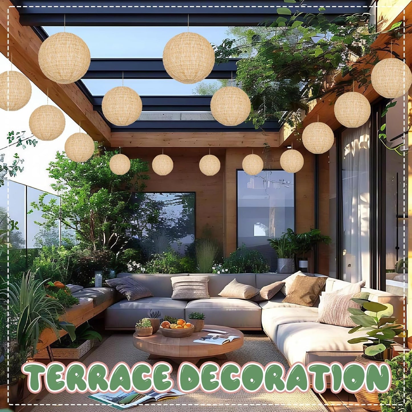 10Pcs 10" Boho Fall Party Decorations, Hanging Round Print Burlap Paper Lanterns for Office Classroom Ceiling Home Patio Neutral Baby Bridal Shower Wedding Rustic Thanksgiving Decor (10inch)